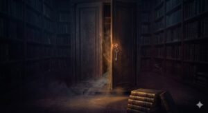 隠れる夢をユング心理学的視点で象徴化したクローゼットと洩れ出る光のイメージ