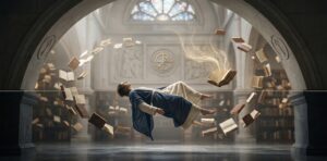 浮く夢の深層心理を論理夢哲学で解読。書庫で浮かぶ人物と黄金の鍵。