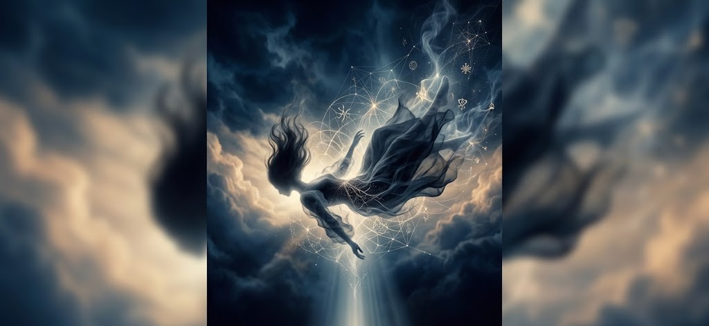 自己のアイデンティティと内なる秩序を象徴する、天へと続く螺旋の階段と精神の灯台。