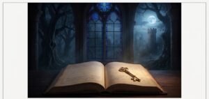 深夜に目覚める現象を、古書と黄金の鍵という普遍的な象徴を通じて、論理的かつ精神的な『夜の覚醒』として解釈した、神秘的なアイキャッチ画像。