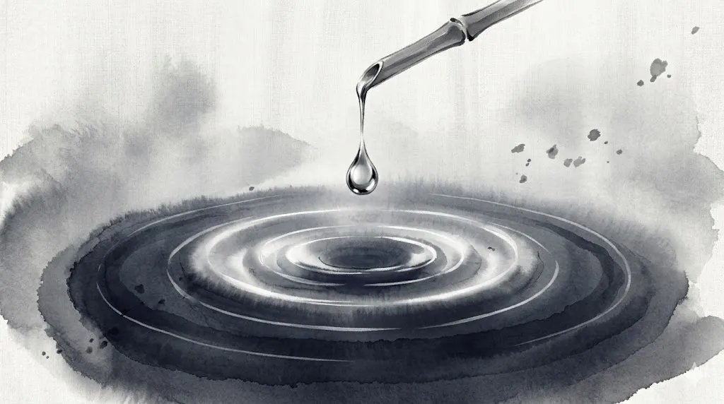 記号論における固定された価値の失効と生命の柔軟性への回帰を象徴化した静謐なイラスト