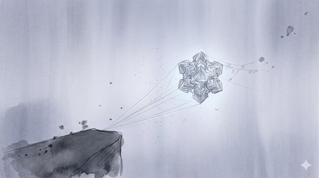 認知科学における現状維持バイアスと変化への心理的抵抗を視覚化した抽象的なイラスト