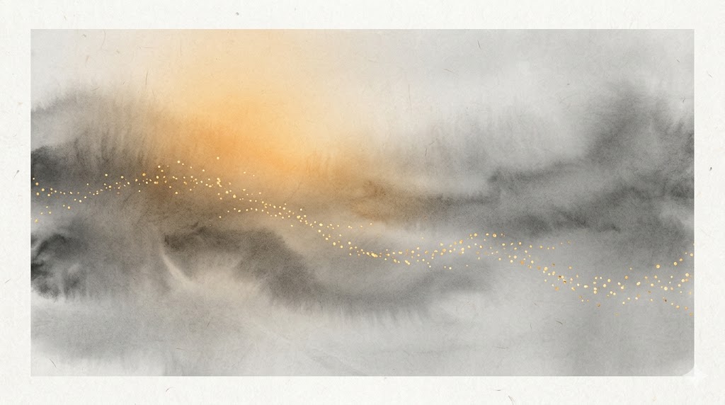 身体心理学における受容の門と内部緊張の緩和を象徴化した静謐なイラスト