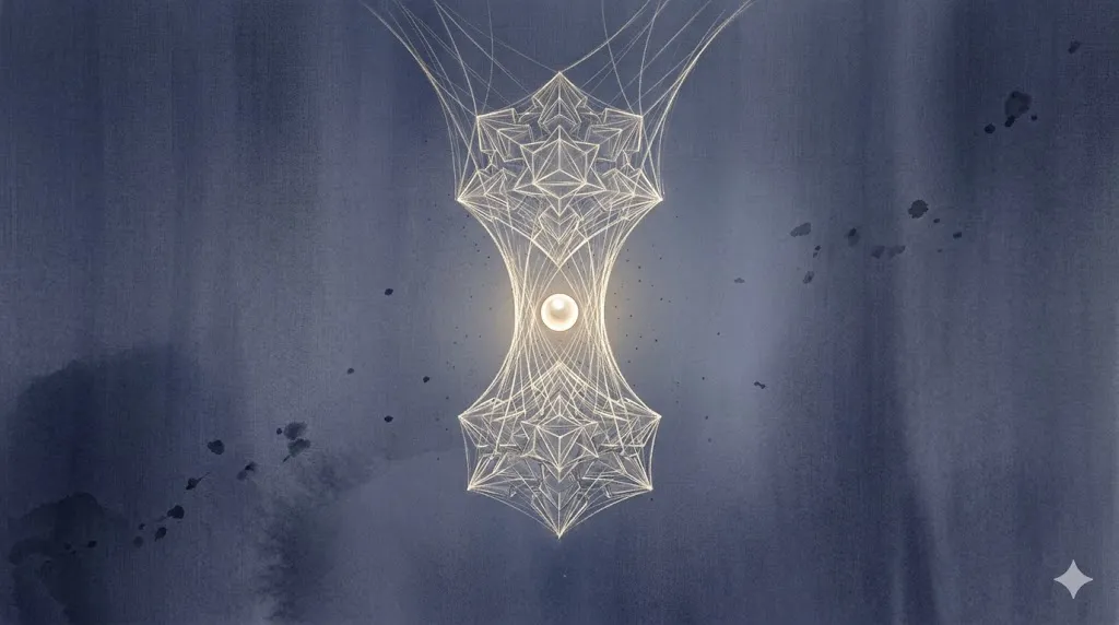 心理学における未完了の課題と言葉の滞留を視覚化した抽象的なイラスト