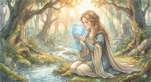 水を飲む夢の基本的な意味と心身の潤いを表すアイキャッチイラスト