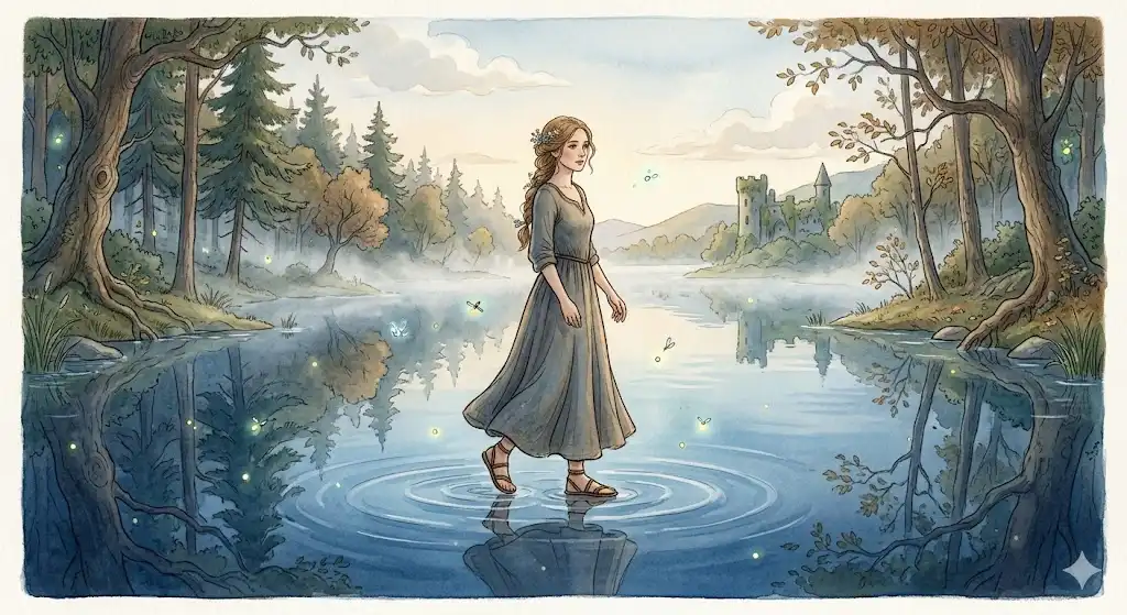 水に溺れる夢や水の上を歩く夢が示す自己統御と感情のコントロールのイラスト