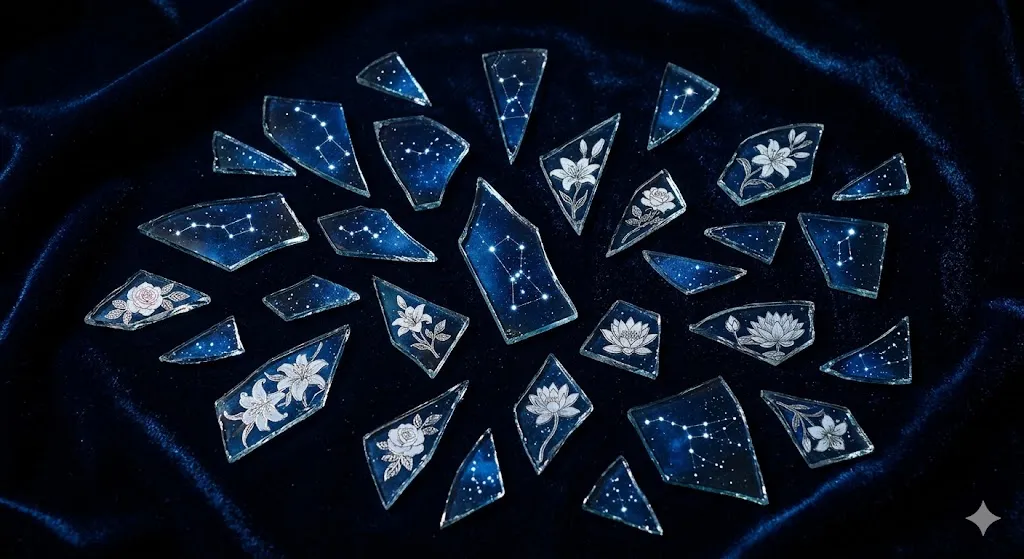 鏡が割れる・壊れる夢の意味の転換、無数の破片に宿る星々と花の光