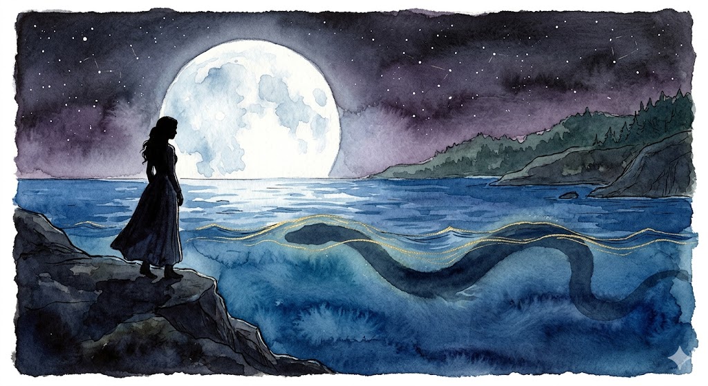大蛇の夢を見たときの圧倒される不安と好奇心を映し出す冒頭の幻想的なイラスト