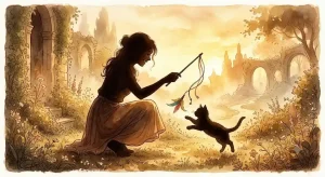 猫と遊ぶ夢の意味を表す温かな光の中でじゃれ合う人と猫の景色
