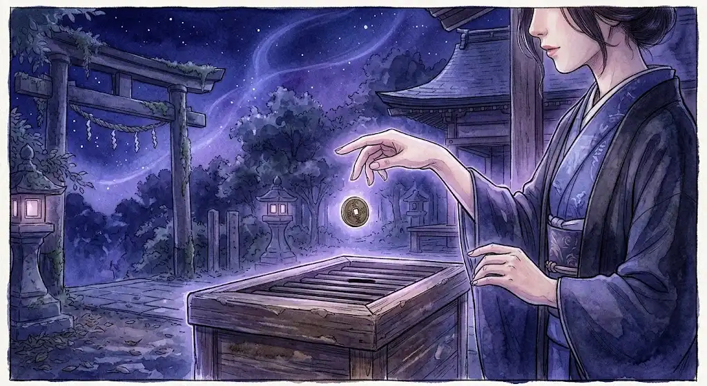 神社でお賽銭を入れる夢の手放す感触を表す、現象学が捉える意識の変化の一瞬