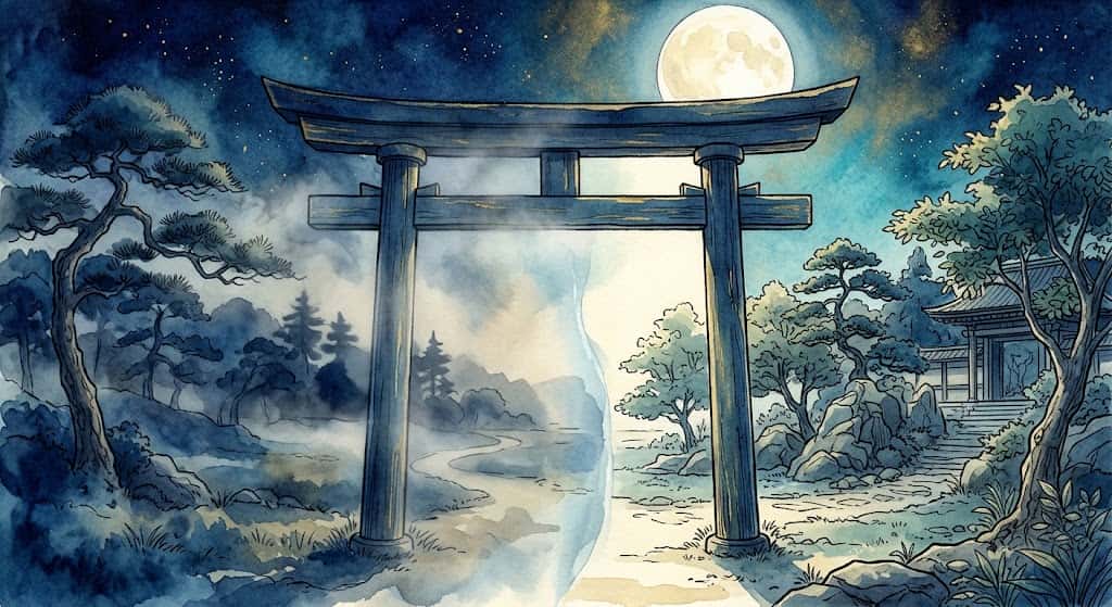 現象学が語る意識の切り替わりを、鳥居越しの光の密度差で象徴した一枚